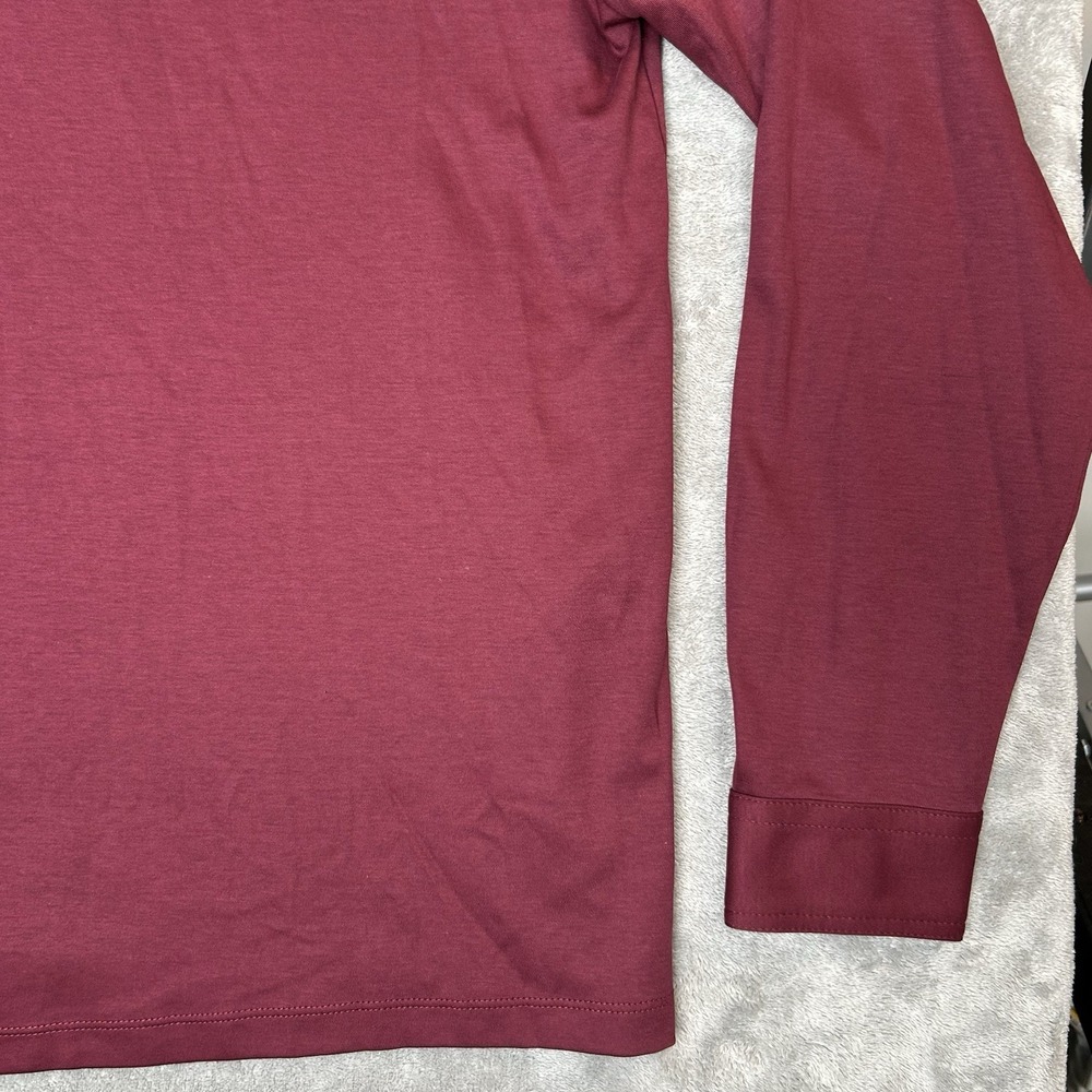 Charles Tyrwhitt Mens Medium Long Sleeves Polo Wine Red Shirt 100% Cotton Shirt - Picture 12 of 16